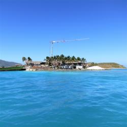 Sailing through its sheltering reefs we entered Gorda Sound and it soon became clear that there is still a great deal of rebuilding to do after hurricanes Irma and Maria in 2017.: A small island restaurant undertaking renovation works.